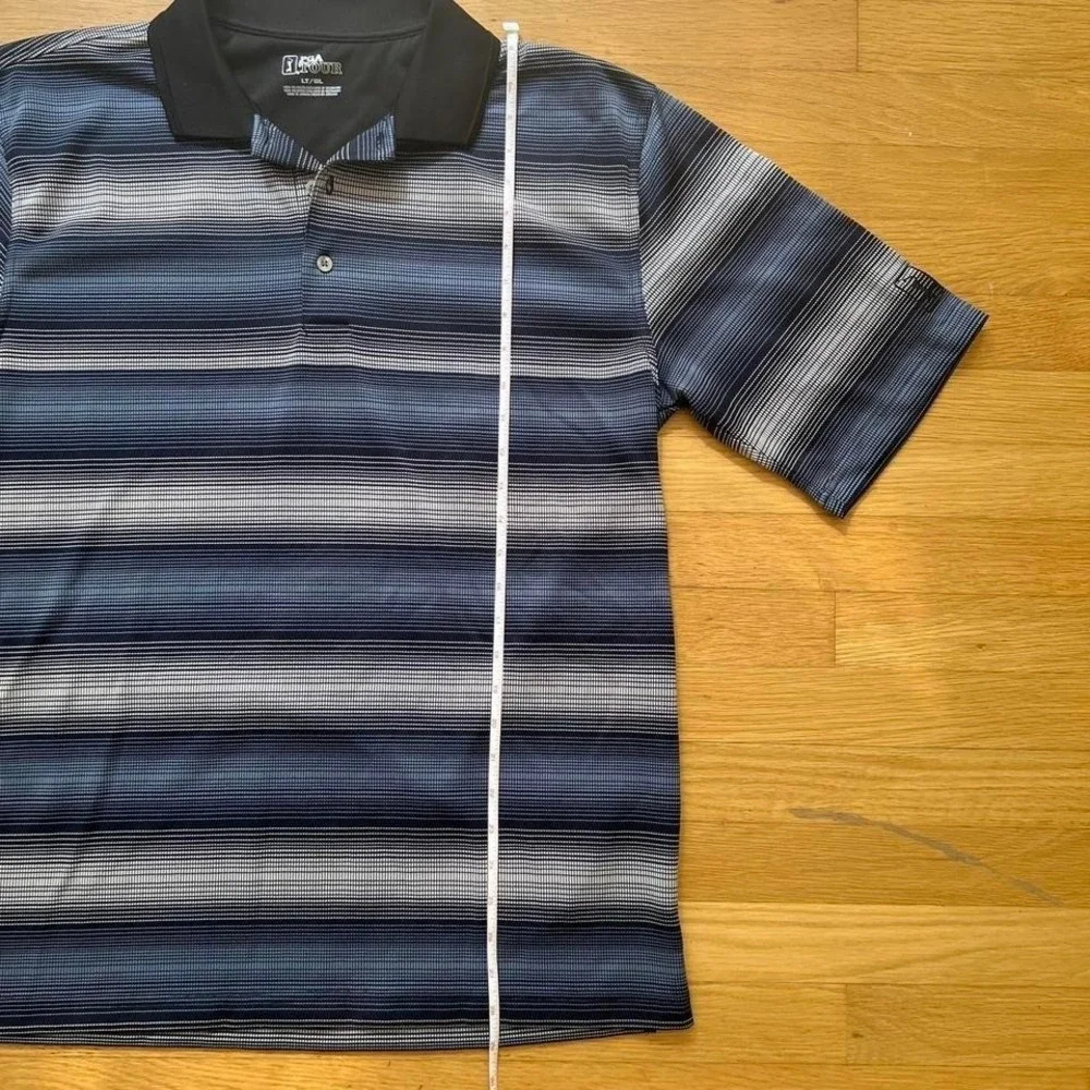 PGA Tour blue striped golf polo shirt, Men's Large Tall - Picture 4 of 8
